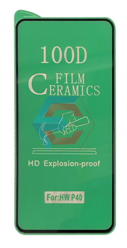 Защитное стекло Film CERAMIC Full Glue  для Huawei P40 Черное Без упаковки