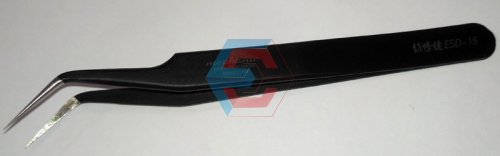 Пинцет MECHANIC ESD-15 (чёрный , изогнутый)