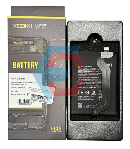 Батарея (акумулятор) BM57 для Xiaomi Poco X3 GT, Redmi Note 10 Pro 5G 100% ємності (Yoki) Батарея (акумулятор) BM57 для Xiaomi Poco X3 GT, Redmi Note 10 Pro 5G 100% ємності (Yoki) - ёмкость, состояние, распиновка