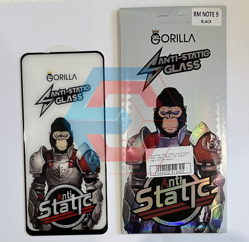 Защитное стекло GORILLA для Xiaomi Redmi Note 9 / Redmi 10X / Note 9T / Xiaomi Mi CC9 Черный