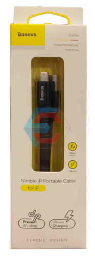 USB-кабель (шнур) Baseus CALMBJ-B Lightning iPhone (23см) Чорний