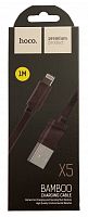USB-кабель (шнур) Hoco X5 Bamboo Lightning (1m) Чорний