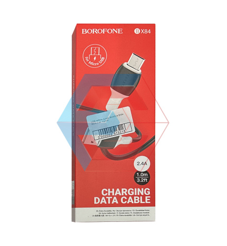 USB-кабель (шнур) Borofone BX84 Micro 2.4A Чорний USB-кабель (шнур) Borofone BX84 Micro 2.4A Чорний