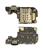 Нижняя плата Xiaomi Mi 10 Lite (2020) с конектором зарядки + микрофон Original(PRC)