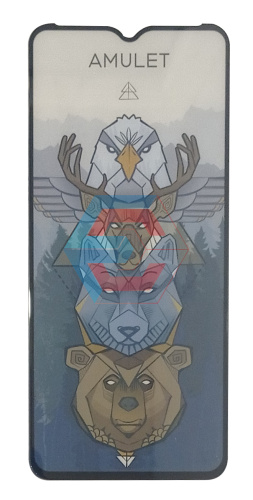 Защитное стекло 2.5D AMULET HD Antistatic для Xiaomi Redmi A2 Plus/A2/A1/Redmi Note 11R/11E Черный