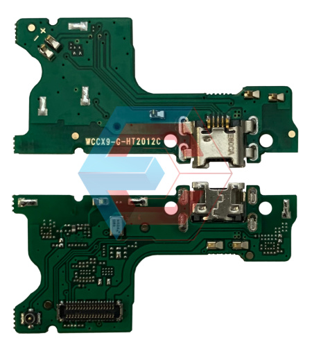 Нижняя плата Huawei Y7 Prime 2019 с конектором зарядки + микрофон + компоненты