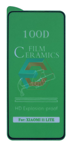 Защитное стекло Film Ceramic для Xiaomi 11 Lite Черное тех. упаковка