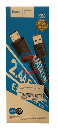 USB-кабель Hoco X88 Gratified micro Чорний