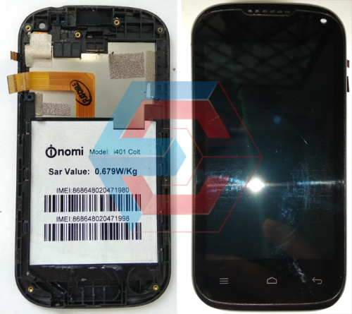 Дисплей + сенсор Nomi i401Colt Белый ,с рамкой б,у 