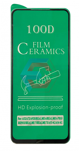 Защитное стекло Film Ceramic для Oppo A52/A53/A54/A72 Черное Без упаковки
