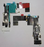 Шлейф зарядки/USB с Hands-Free для iPhone 5s белый оригинал (Китай)