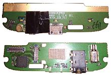 Нижняя плата Fly IQ4411+конктор зарядки+микрофон + вибро (оригинал б.у.)