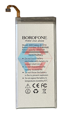 Батарея (акумулятор) EB-BJ800ABE для Samsung J600 Galaxy J6/J800/A600 3000 mAh (Borofone) - ёмкость, состояние, распиновка