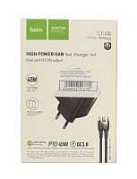 Зарядний пристрій Hoco C158A 1USB-C/1USB QC/PD45W GAN+Type-C to Type-C (Чорний)
