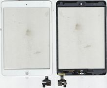 Тачскрин (сенсор) iPad Mini белый (White) assembly with home button