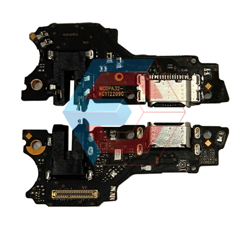 Нижняя плата Oppo A32 с конектором зарядки+микрофон+компоненты