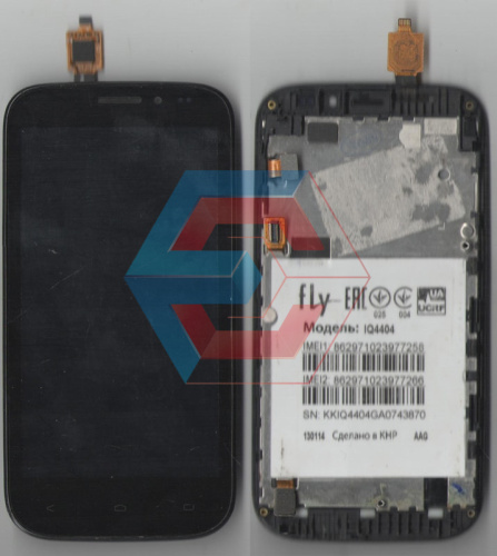 Дисплей + сенсор FLY IQ4404 белый с рамкой Б.У Дисплей + сенсор FLY IQ4404 белый с рамкой Б.У