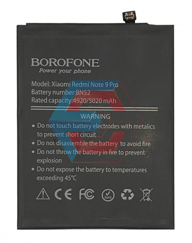 Батарея (аккумулятор) BN52 для Xiaomi Redmi Note 9 Pro (Borofone) - ёмкость, состояние, распиновка