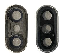 Стекло камеры для iPhone X Серебряный с рамкой