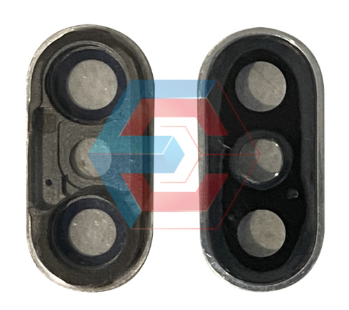 Стекло камеры для iPhone X Серебряный с рамкой