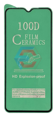 Защитное стекло Film Ceramic для Xiaomi Redmi Note 8 Pro Черное Без упаковки