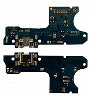 Нижняя плата Huawei Y7 Pro 2019 с конектором зарядки + микрофон + компоненты