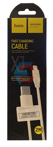 Usb кабель (шнур) Hoco X1 Rapid Lightning Белый (2 м)