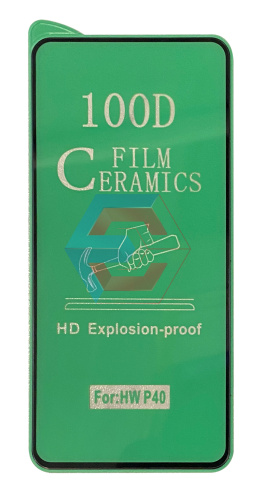 Защитное стекло Film CERAMIC Full Glue  для Huawei P40 Черное Без упаковки