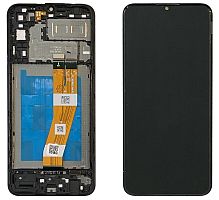 дисплей + сенсор samsung a042 galaxy a04e чорний у рамці оригінал 100% service pack - стоимость, партномер
