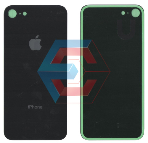 Крышка корпуса для iPhone 8 Черная (стекло) (Большой вырез) оригинал PRC