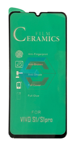 Защитное стекло Film Ceramic для Realme XT/ Vivo S1/ S1 pro (Samgung A20/A30) Черное Без упаковки