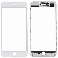 Стекло тачскрина для iPhone 7 Plus с рамкой и OCA плёнкой Белое