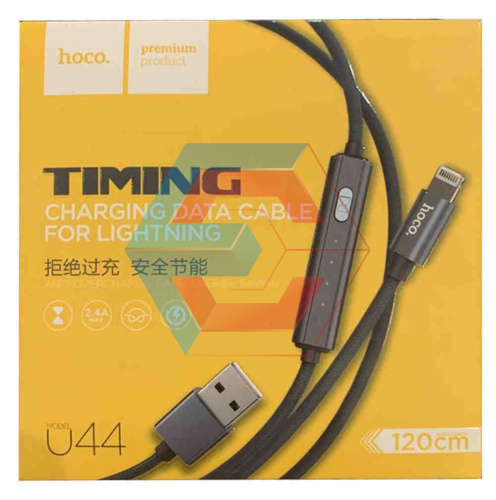 USB-кабель (шнур) Hoco U44 Timing iPhone (120 см) Сірий