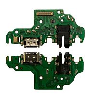 Нижняя плата Huawei P40 lite (2020) с конектором зарядки + микрофон + компоненты