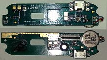 Нижняя плата Fly IQ442Q+конктор зарядки+микрофон+вибро