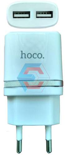Сетевое зарядное устройство USB Hoco C12 Smart 2USB (2.4A) Белый