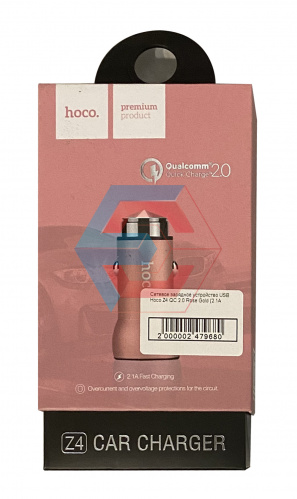 Автомобильное зарядное устройство USB Hoco Z4 QC 2.0 Rose Gold (2.1A