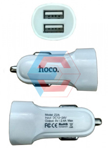 Автомобильное зарядное устройство Hoco Z2A 2USB (2.4 A) Белый