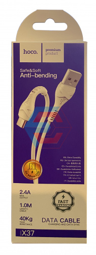 Usb кабель (шнур) Hoco X37 Cool Power Charging Micro Белый