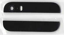 Стекло (верх и низ) на заднюю крышку iPhone 5S чёрное