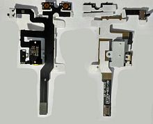 Шлейф кнопок громкости + HF iPhone 4S белого цвета