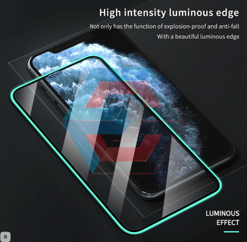 Защитное стекло для iPhone 12 pro max (тех.пак) люминесцентный ободок