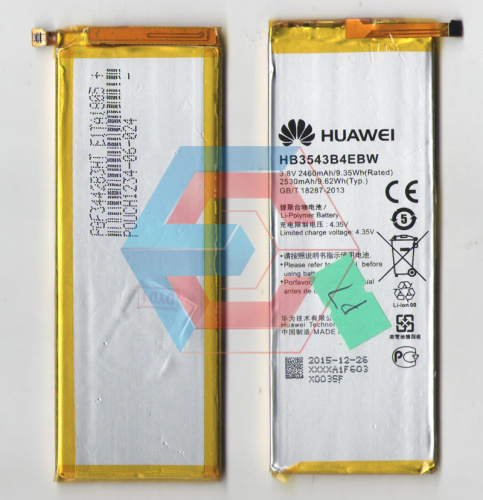 Батарея (аккумулятор) HB3543B4EBW для Huawei P7 2460mah (оригинал Китай) - ёмкость, состояние, распиновка