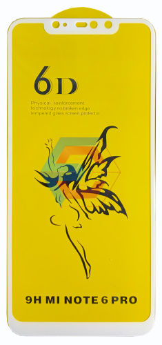 Защитное стекло 6D для Xiaomi Redmi Note 6 Pro Белый 