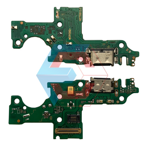 Нижняя плата Huawei Y8p (2020) с конектором зарядки + микрофон + компоненты