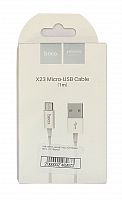 Usb кабель (шнур) Hoco X23 Skilled Micro (1m) Белый