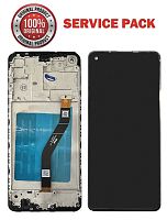 дисплей + сенсор samsung a215 galaxy a21 чорний оригінал в рамке 100% service pack gh82-22988a - стоимость, партномер