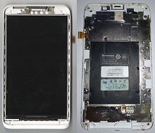 Дисплей + сенсор Lenovo A590 белый в рамке Б.У