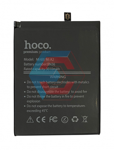 Батарея (аккумулятор) BN36 для Xiaomi Mi 6X/Mi A2 (HOCO) - ёмкость, состояние, распиновка