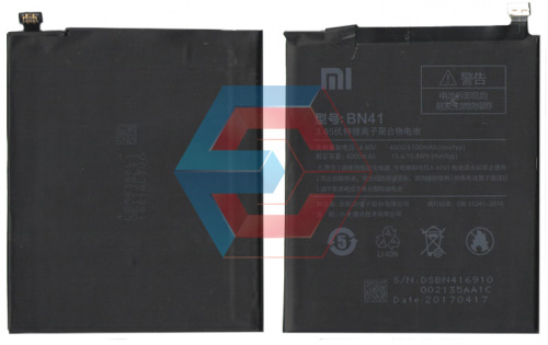 Батарея (аккумулятор) BN41 для Xiaomi Redmi Note 4, 4.4V 4000mAh оригинал Китай - ёмкость, состояние, распиновка